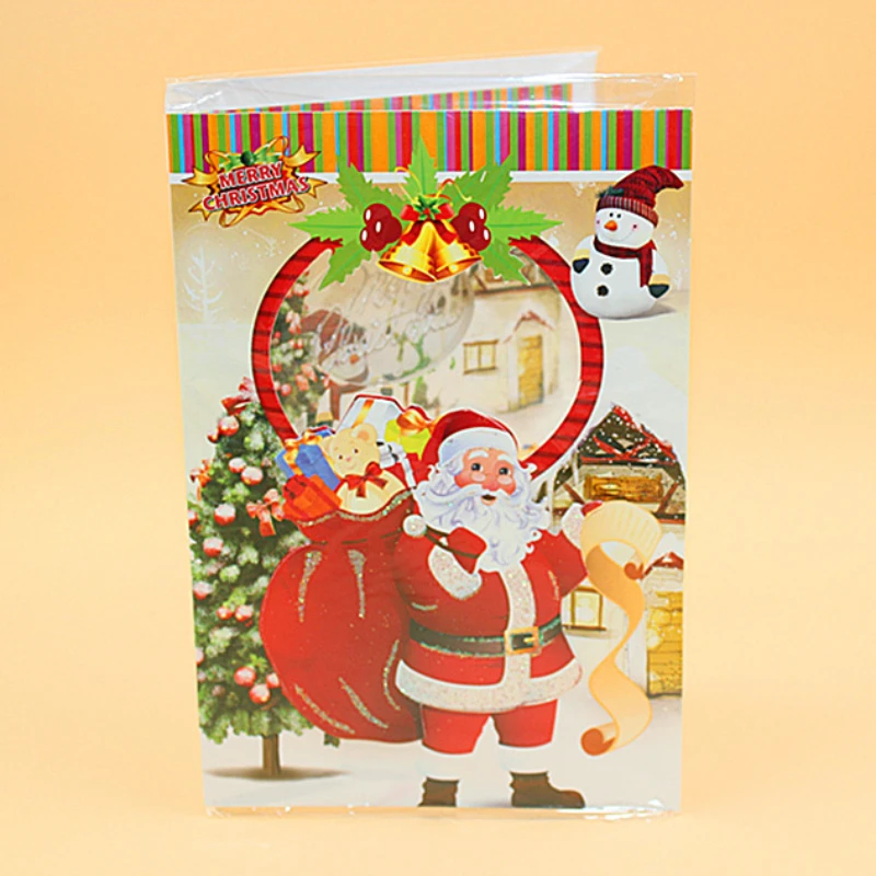 بطاقة معايدة موسيقى عيد الميلاد مع أضواء إبداعية لطيفة ثلاثية الأبعاد هدية عيد الميلاد بطاقة تهنئة للأطفال في رياض الأطفال #6