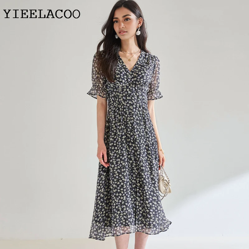 

Floral dress 2026 spring / autumn women's dress Leisure vacation one-piece Ladies Classic bottoming dress