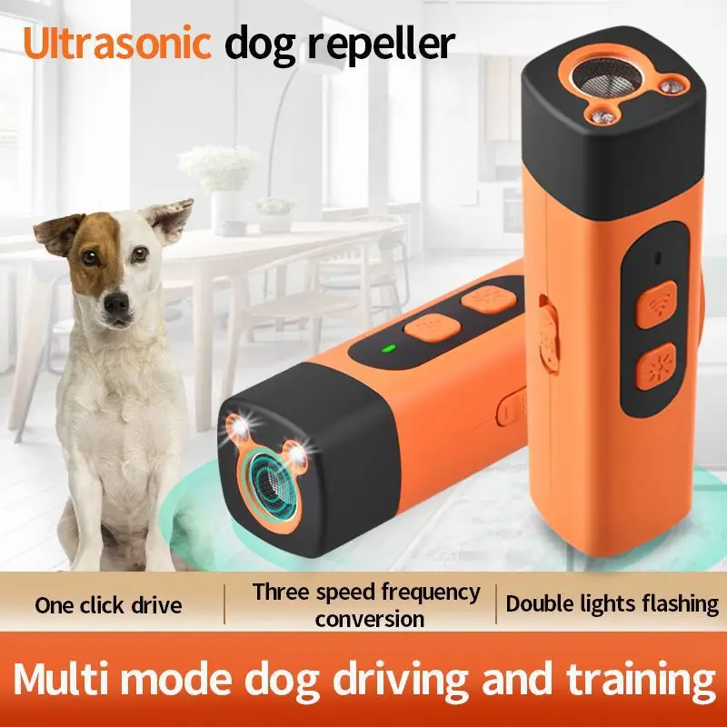 Rechargeable Ultrasonic Dog Barking Deterrent Trainer Stop Barking Control Device For Pet Behavior Correction Training Tool