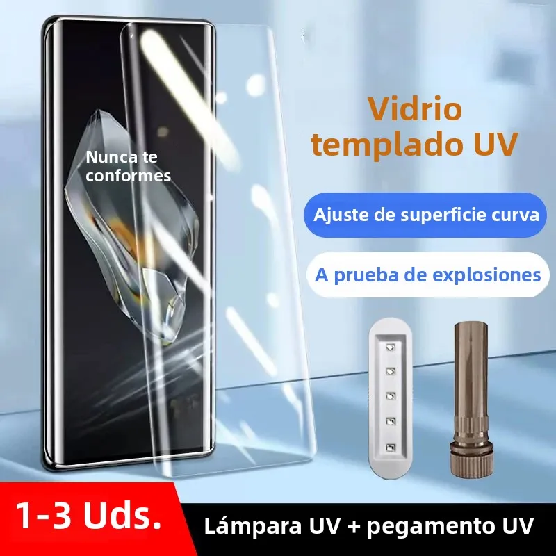 1-3PCS UV Tempered Glass For OnePlus 13 12 11 R 10 9 8 7 7T Ace2 Pro Full Cover Glue Curing Film For OnePlus 12 Screen Protector