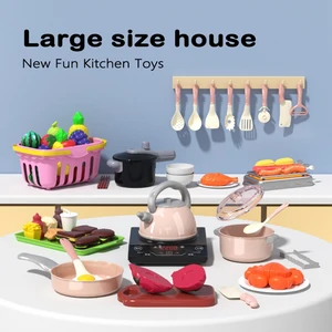 Küchenzubehör für Kinder, Cooking Playset, Töpfe und Töpfe, Utensilien und Pfannen, spielen Essen, Gemüse 8 Hauptverkäufe Pinkelar spielen - №4