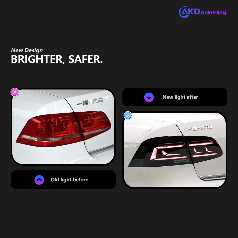 AKD Car Styling for VW Passat B7 Tail Lights 2012-2016 Magotan LED Tail Lamp B.5 Design DRL Dynami Signal Brake auto Accessories