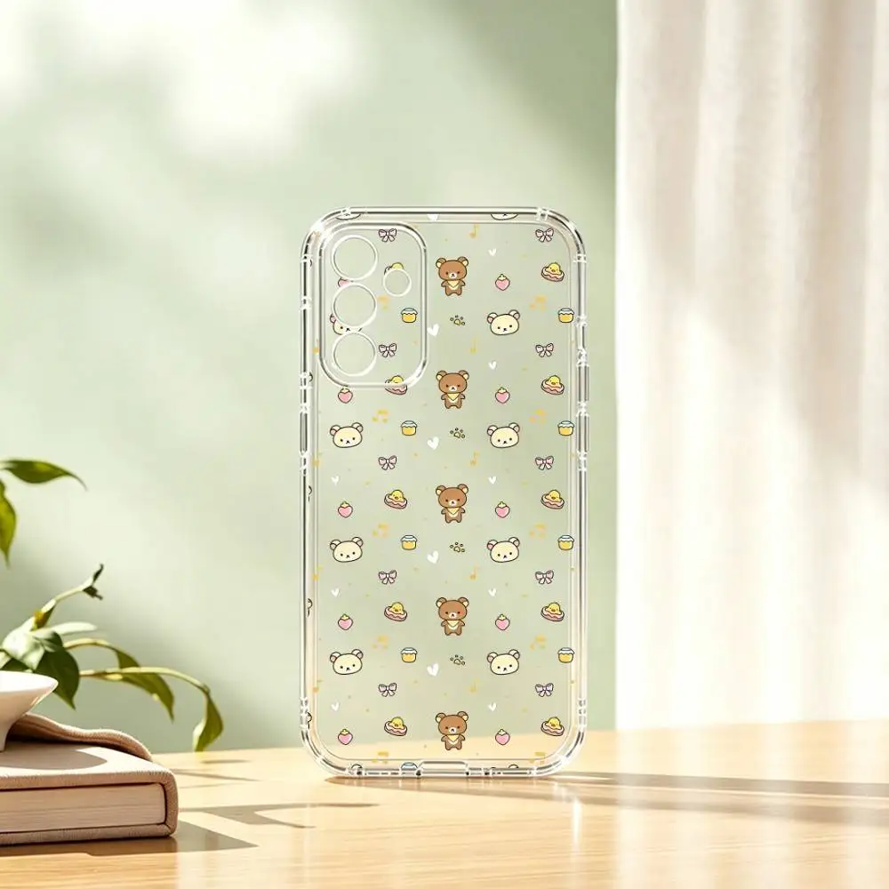 Cute Rilakkumas Gift Phone Case For SamsungA10,12,20,21S,30,31,40,50,51,52,70,71 Transparent Cover