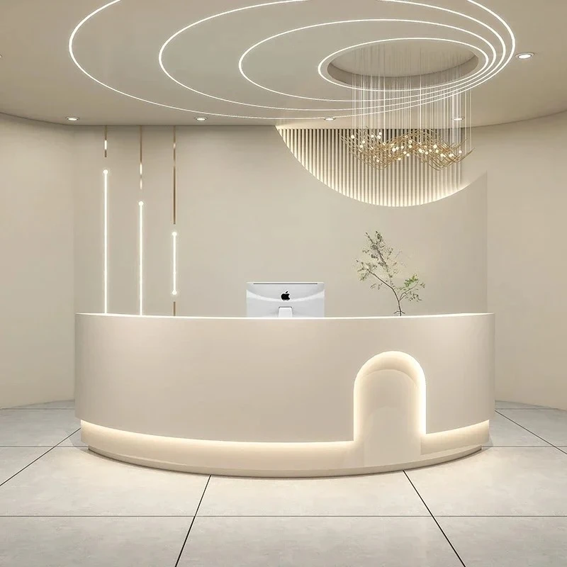 Aesthetic Reception Desk Business Reception Counter Wall Table Coffee Distillation Hallway Organizer v Masa Trendy Furniture