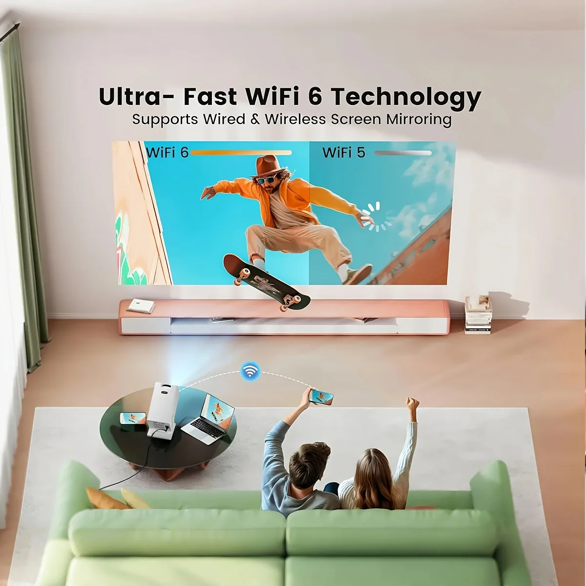 Projecteur S320 petit Portable maison haute définition baril Projection + Projection d'écran de téléphone Portable