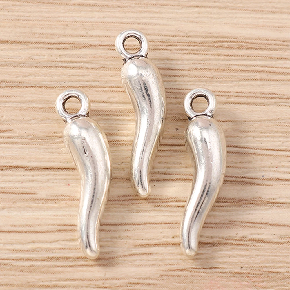 Tusember 30 Stück 18 x 5 mm Legierung Metall Chili Charms Pfeffer Anhänger für DIY süße Ohrring Halsketten handgemachte Schmuckherstellung Handwerk – Detail 2