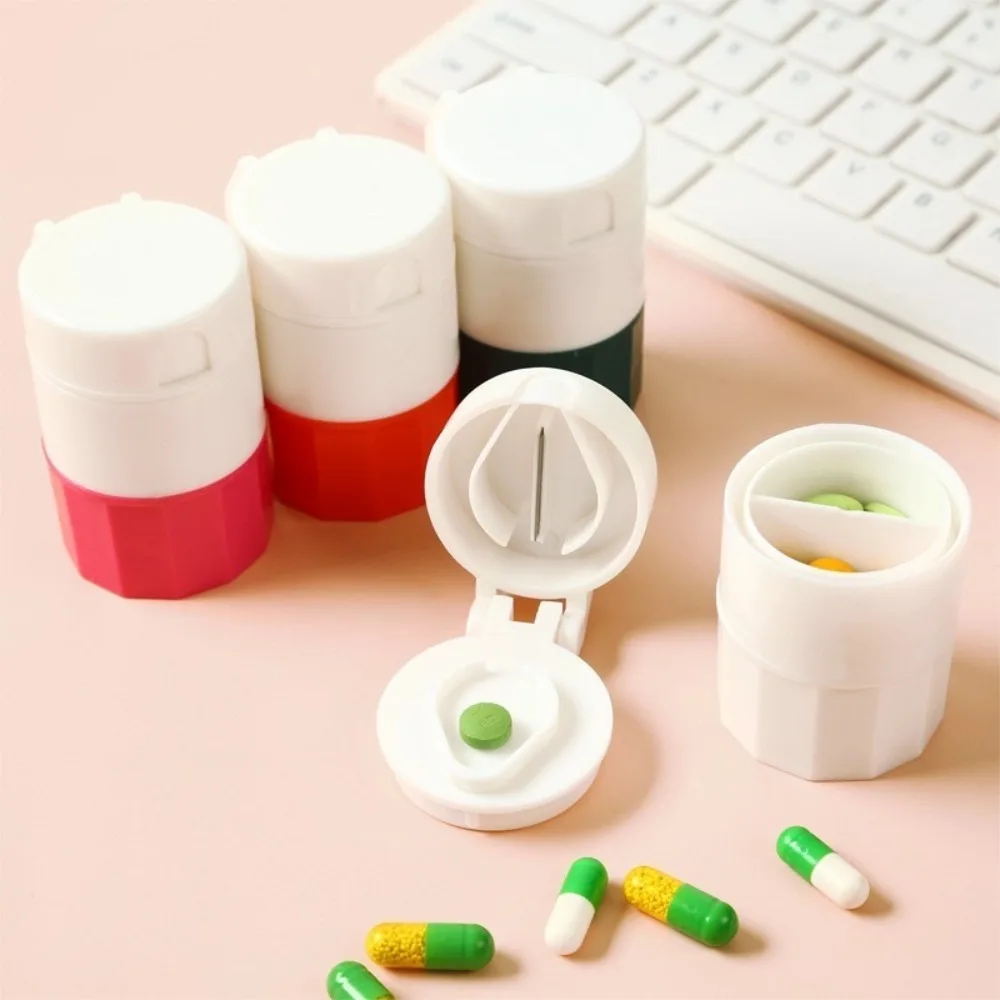 New Portable Pill Splitters Cutter Medicine Vitamin Split Drugs Tablet Cutting Pills Box Cases Container Storage Organizer Care