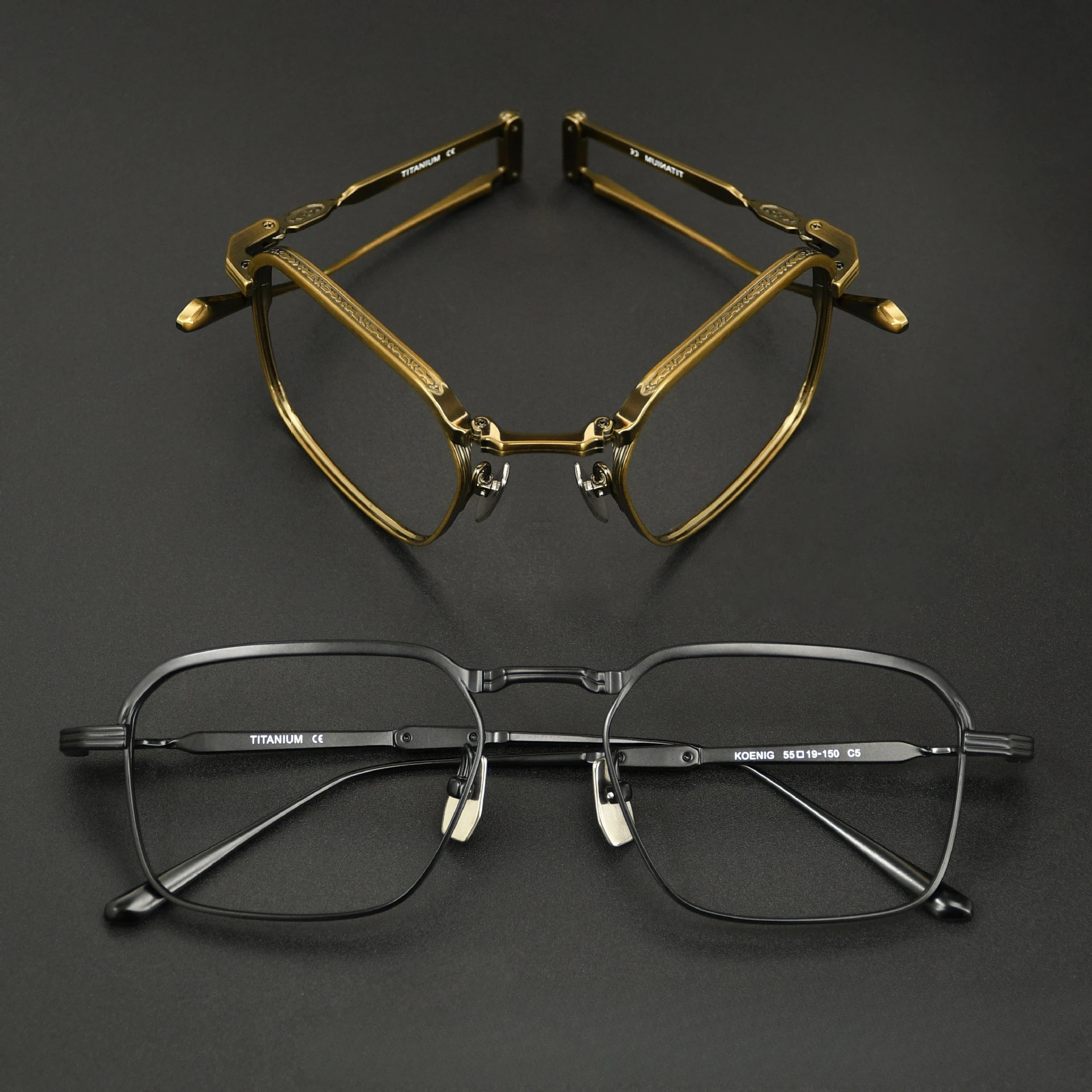 2026 Titanium Retro Square Fold Glasses Men Myopia Reading Eyewear Custom British Style Business Prescription Optical Eyeglasses