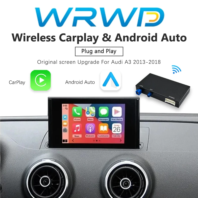 Wireless Carplay Android Auto Lossless Installation Interface For Audi A3 A4 A5 Q2 Q5L Q7 2013-2018 Rear Camera Car Play Module