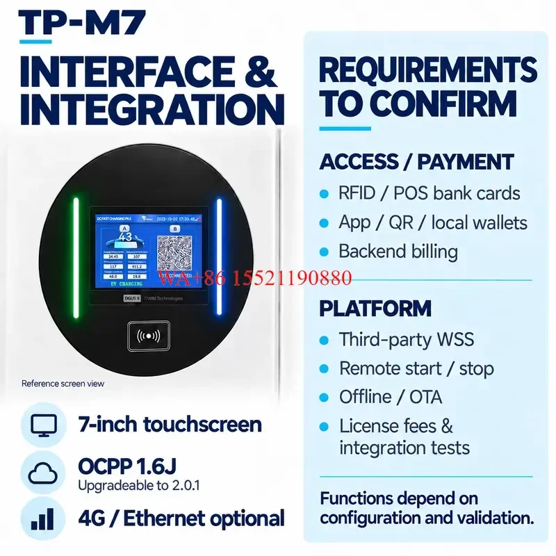 WMWMNU for TPSON TP-M7 Outdoor DC EV Charger Floor Standing 120 160 180 240kW OCPP1.6J Full Electrical Protection