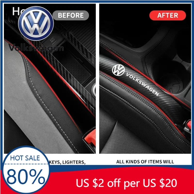 

Заглушка для зазора автомобильного сиденья Volkswagen VW, аксессуар для декоративной отделки салона для Volkswagen VW Golf, GTI, Tiguan, Jetta, Transporter