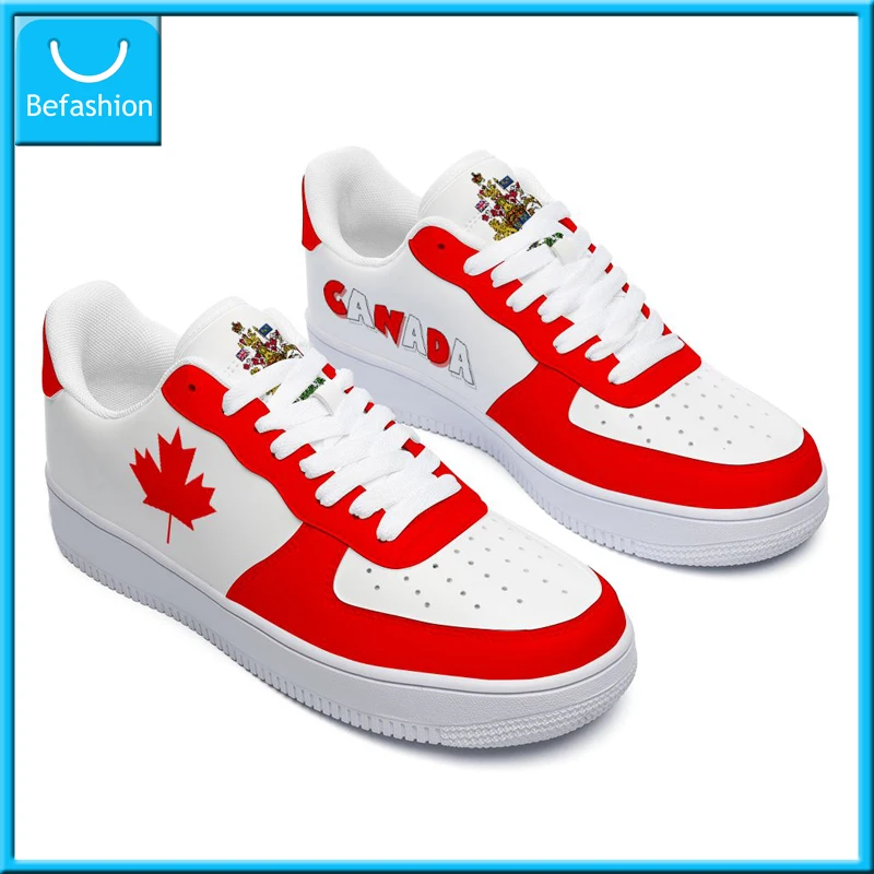 Dropshipping Print On Demand POD Casual Shoes Canada Flag Custom Print Air Force Sneaker Shoes Free Shipping