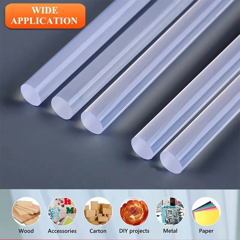 Hot Melt Glue Stick 7/11mm 20Pcs High Temperature Resistant Transparent Sticks Set Handmade High-Adhesive DIY Tool