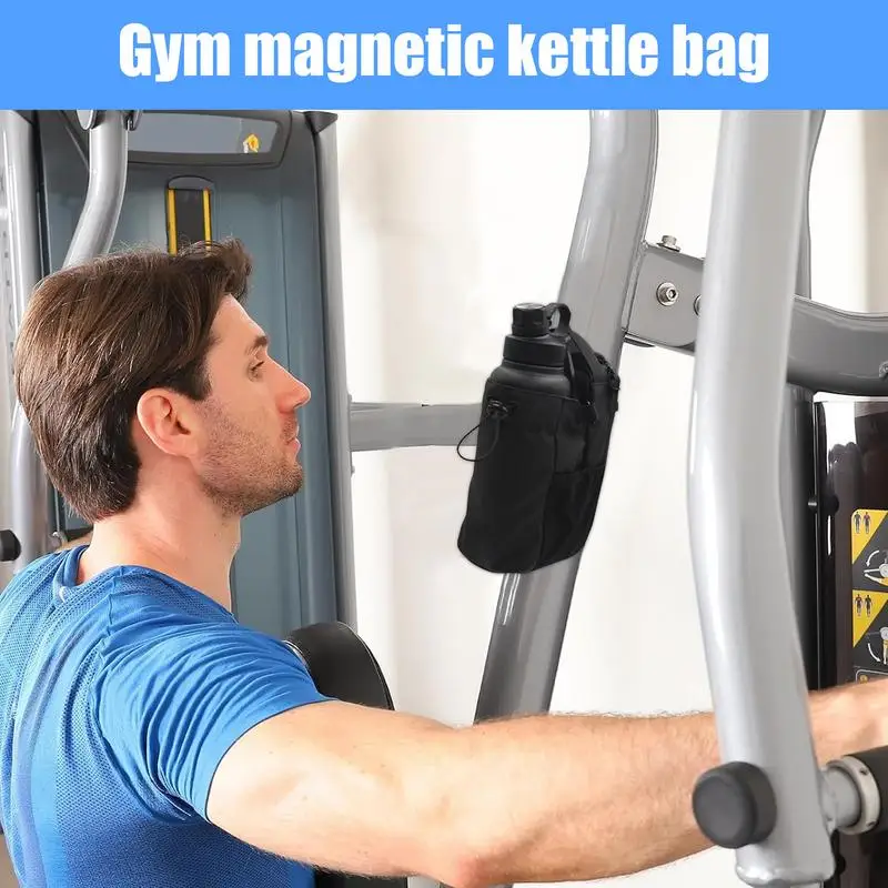 Magnetic Portable Gym Water Bottle Bag Magnetic Bottle Sleeve Pouch Gym Phone Sling Bag Easy Attachment To Metal Surface ﻿