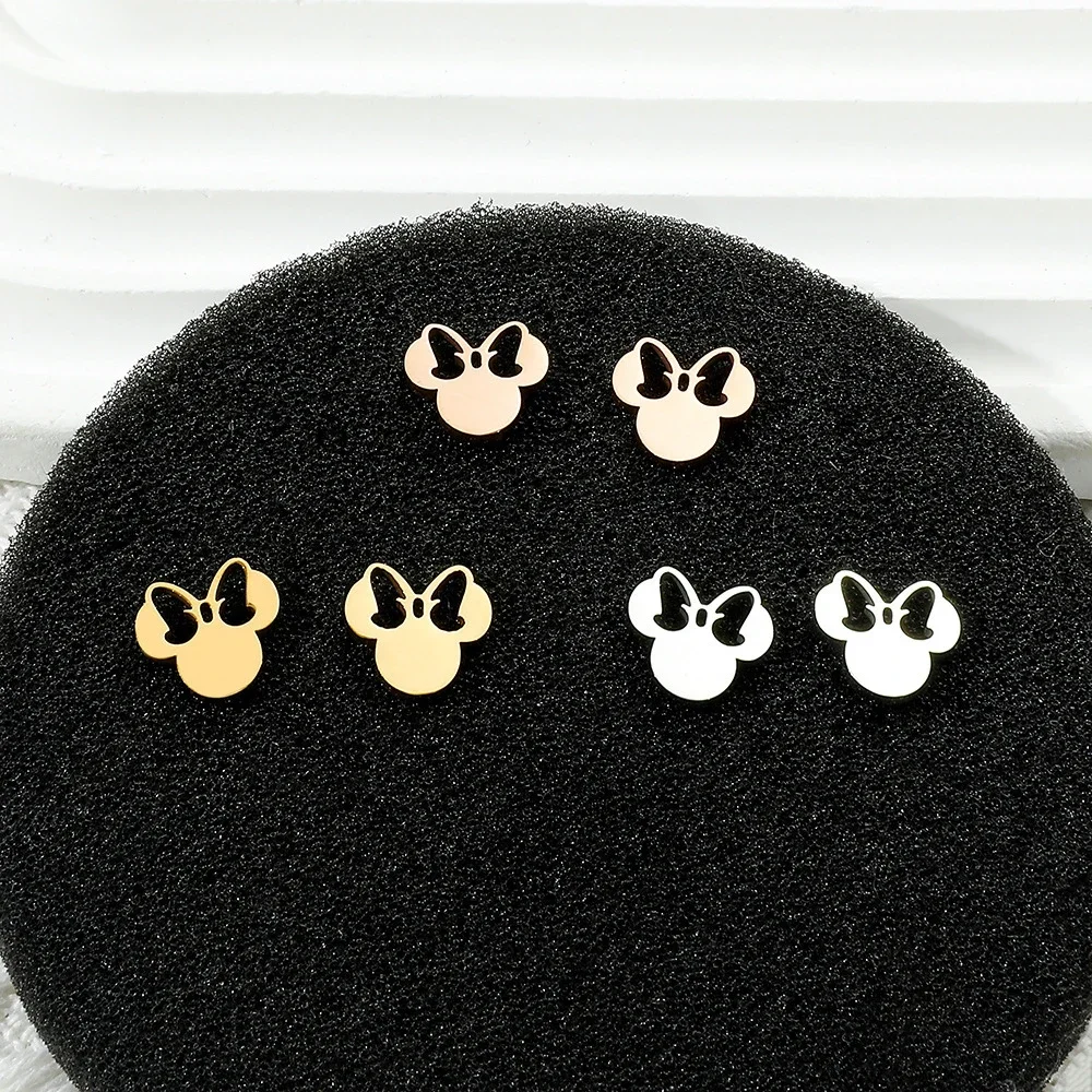 Disney Cute Mickey Mouse Stud Earrings Women Fashion Minnie Dangle Earring Girl Charms Jewelry Accessories Kid Birthday DIY Gift