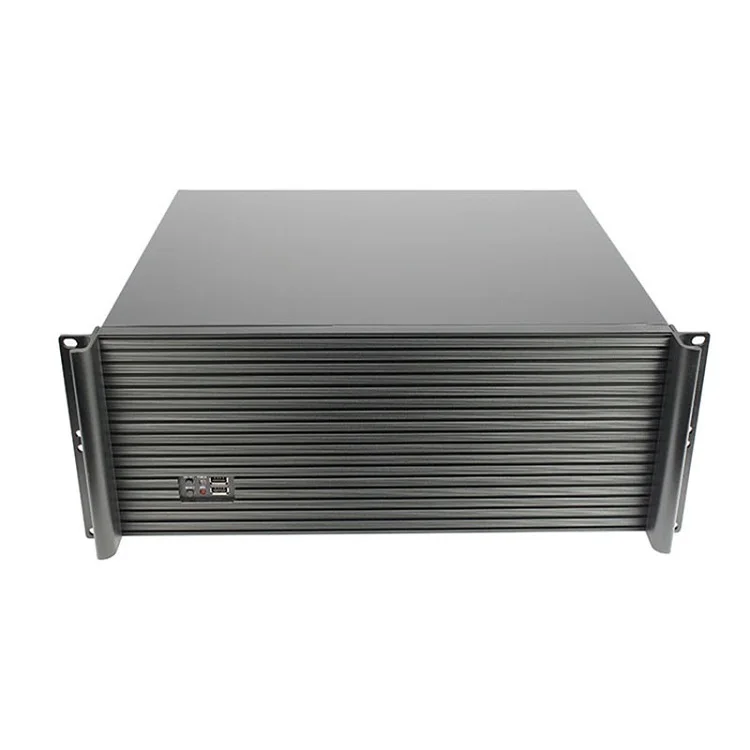 4U Rack Mount Industrial Server Case, Rackmount Chassis Support E-ATX Mainboard, Aluminum Front Panel Server Cabinet