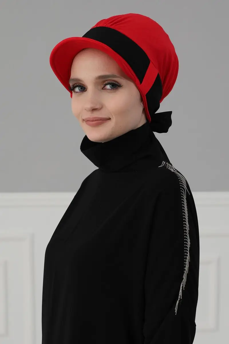 Chiffon cinto chapéu osso vermelho