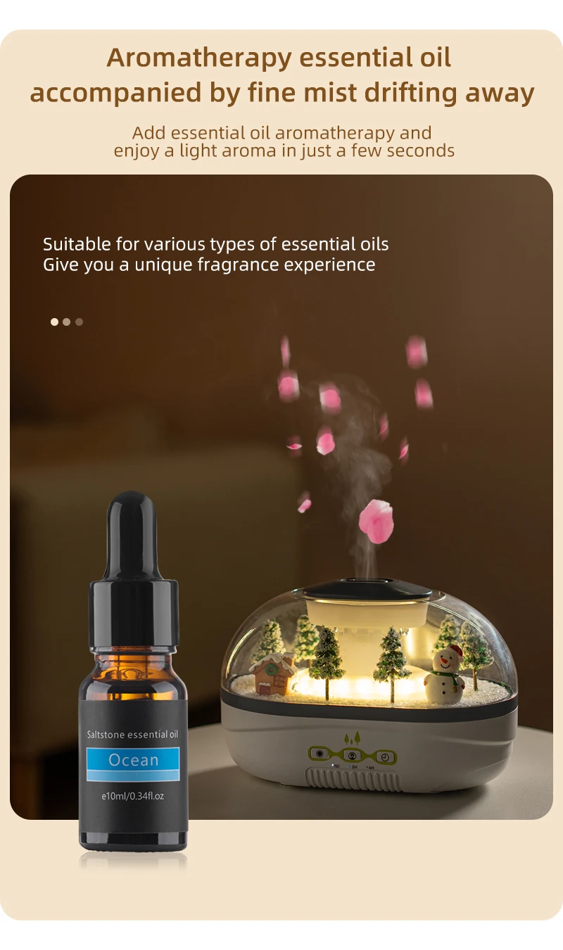 Simulierter Schneehügel-Luftbefeuchter, Schneemann-Aroma-Diffusor, Heimdekoration, kreative Schneelandschaft. Ideal für Schlafzimmer, Büro, Yo – Detail 4