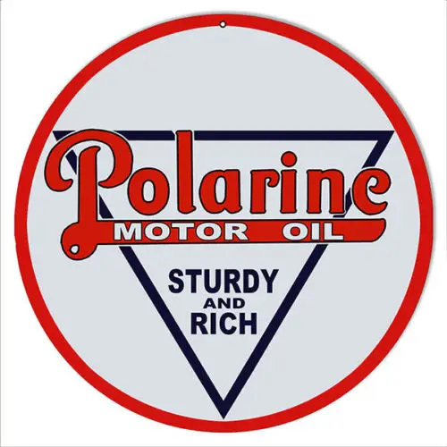 Polarine Sturdy And Rich Motor Oil Sign 14 Round