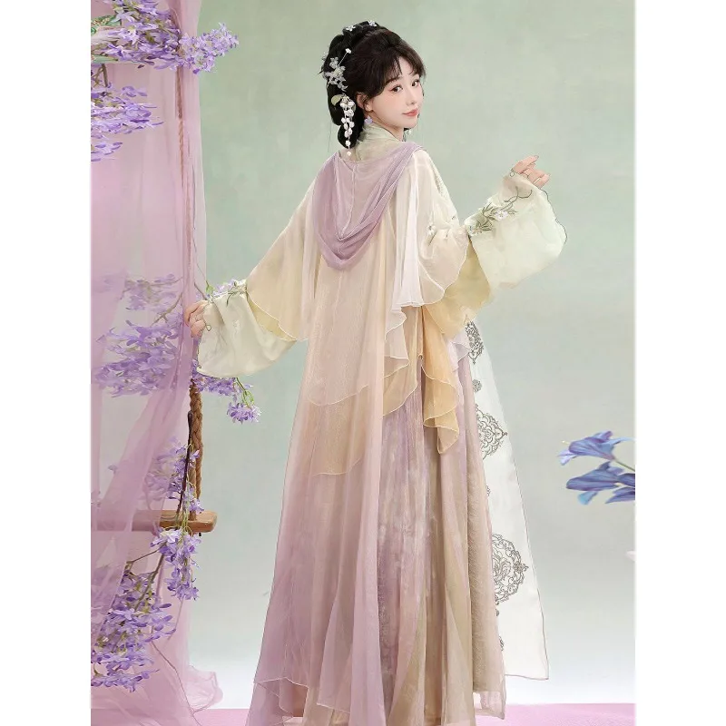 Hanfu female Tang embroidered chest-length skirt cloak fairy energy daily national style spring and summer models