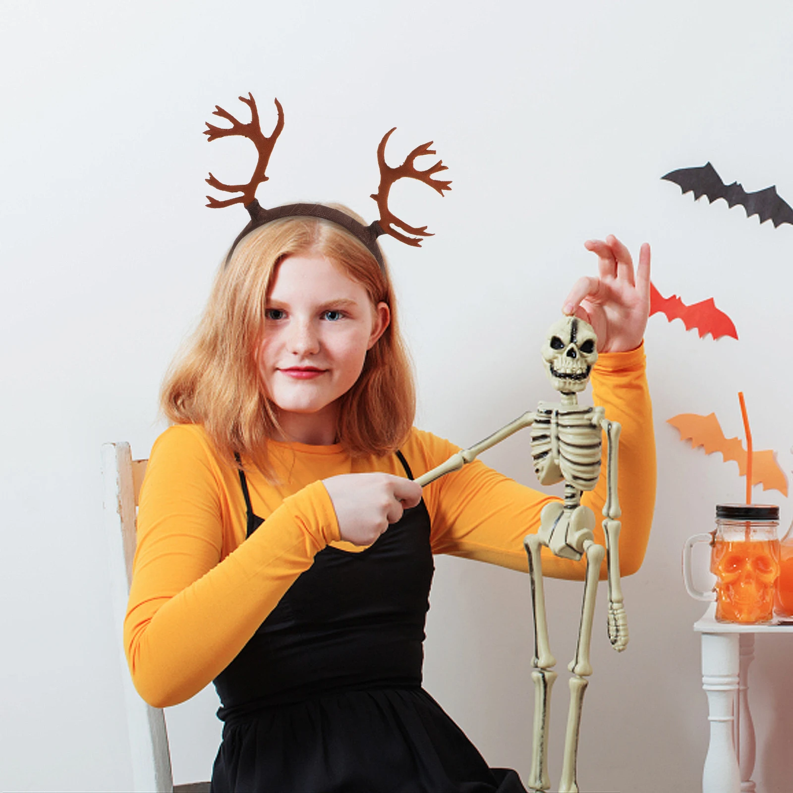 

Dark Deer Headband Antler Costume Brown Resin Material Lightweight Comfortable Halloween Costume Girls Hair Bands
