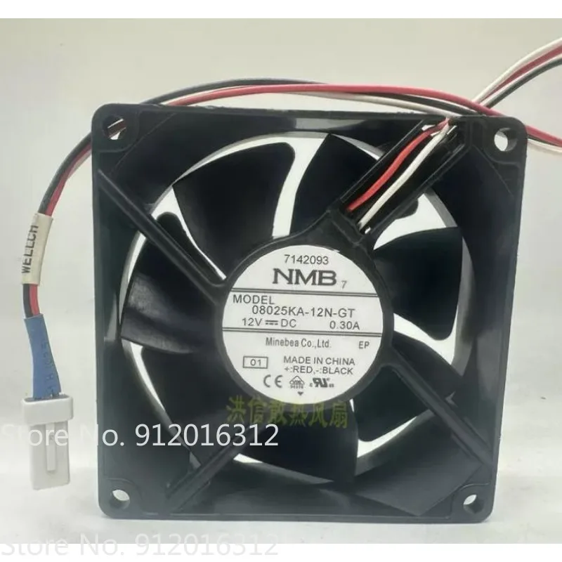 Original New Fan for NMB 08025KA-12N-GT 8025 12V 0.30A 8cm Inverter Waterproof Cooling Fan 80 * 80 * 25MM