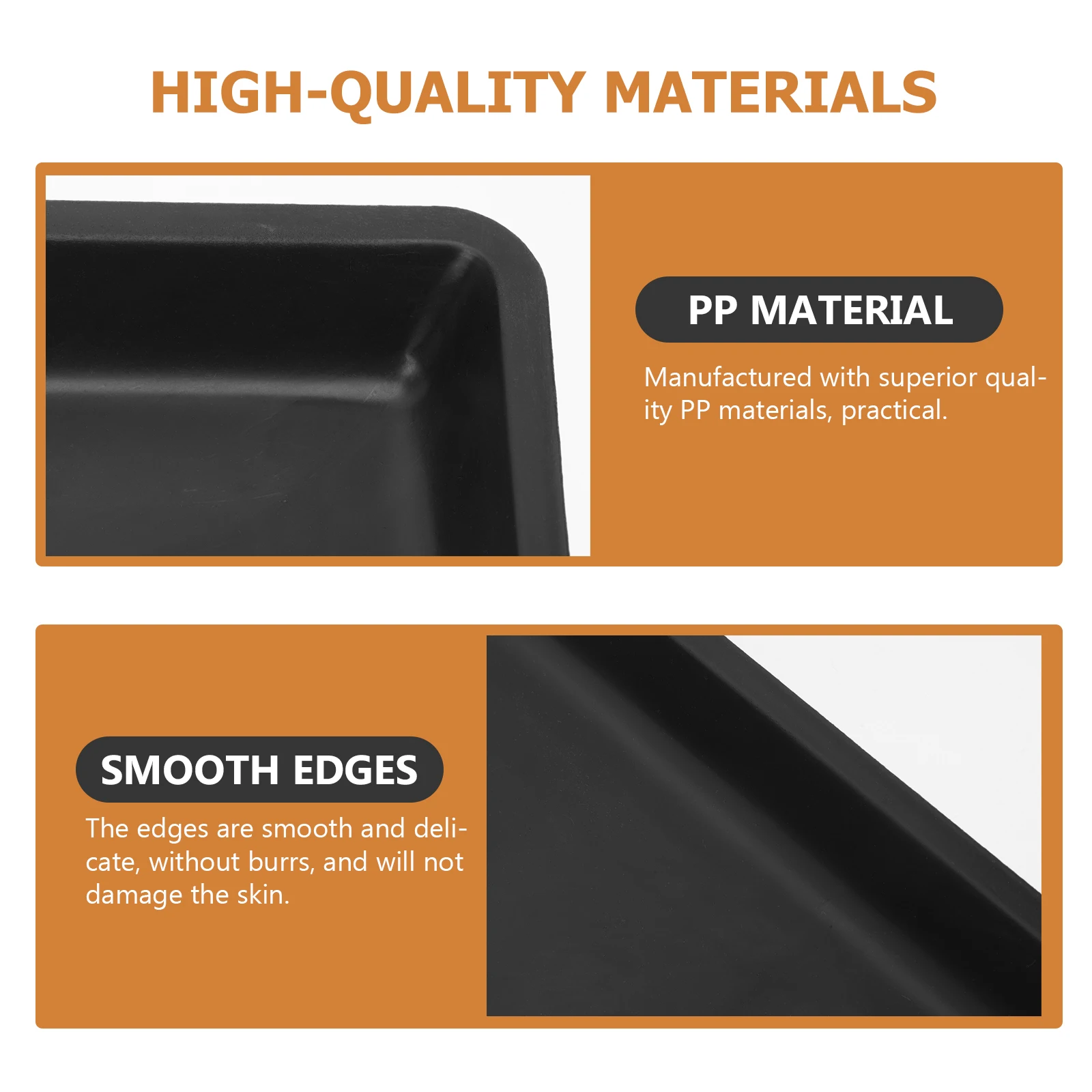 

2pcs Tray for Cat Pet Cage Supplies Dog Rabbits Black Durable PP Poop Pan Litter Box Sand Pan Poop Pet Cage Supplies Toy