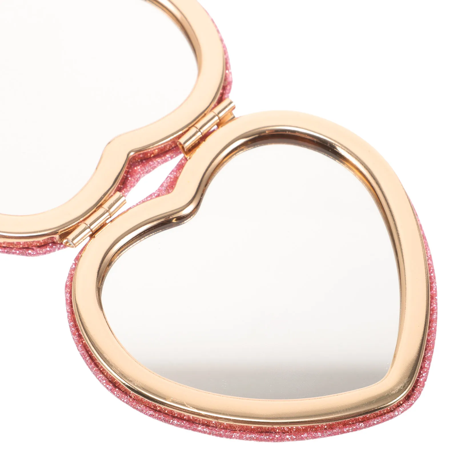 Mini-Spiegel im Herz-Design, tragbar, kompakt, Make-up-Spiegel mit klarer Reflexion, ideal für Frauen, Geschenk-Geldbörse