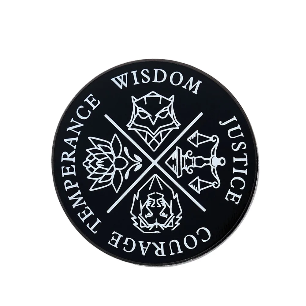 الرواقية المينا دبابيس الحكمة العدالة الشجاعة مزاجه شارة التلبيب بروش الديكور المجوهرات #1