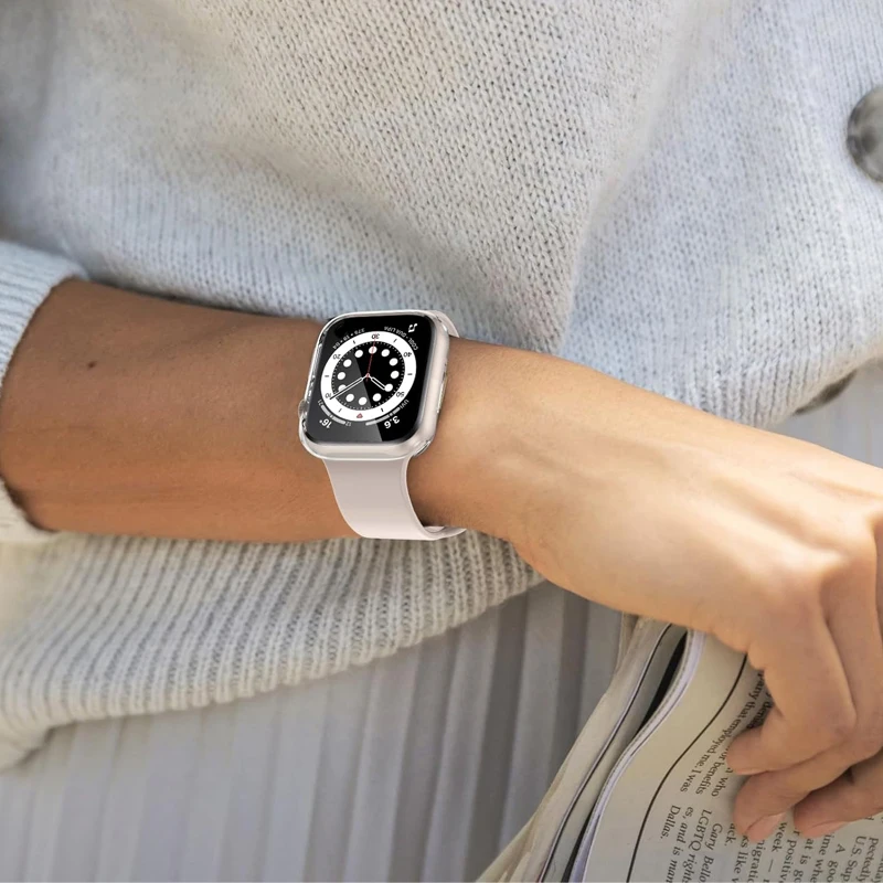 Custodia in TPU per Apple Watch cover 40mm 41mm 42mm 44mm 45mm Soft Screen Protector paraurti cavo per iwatch series 9/8/7/6/5/4/SE/3