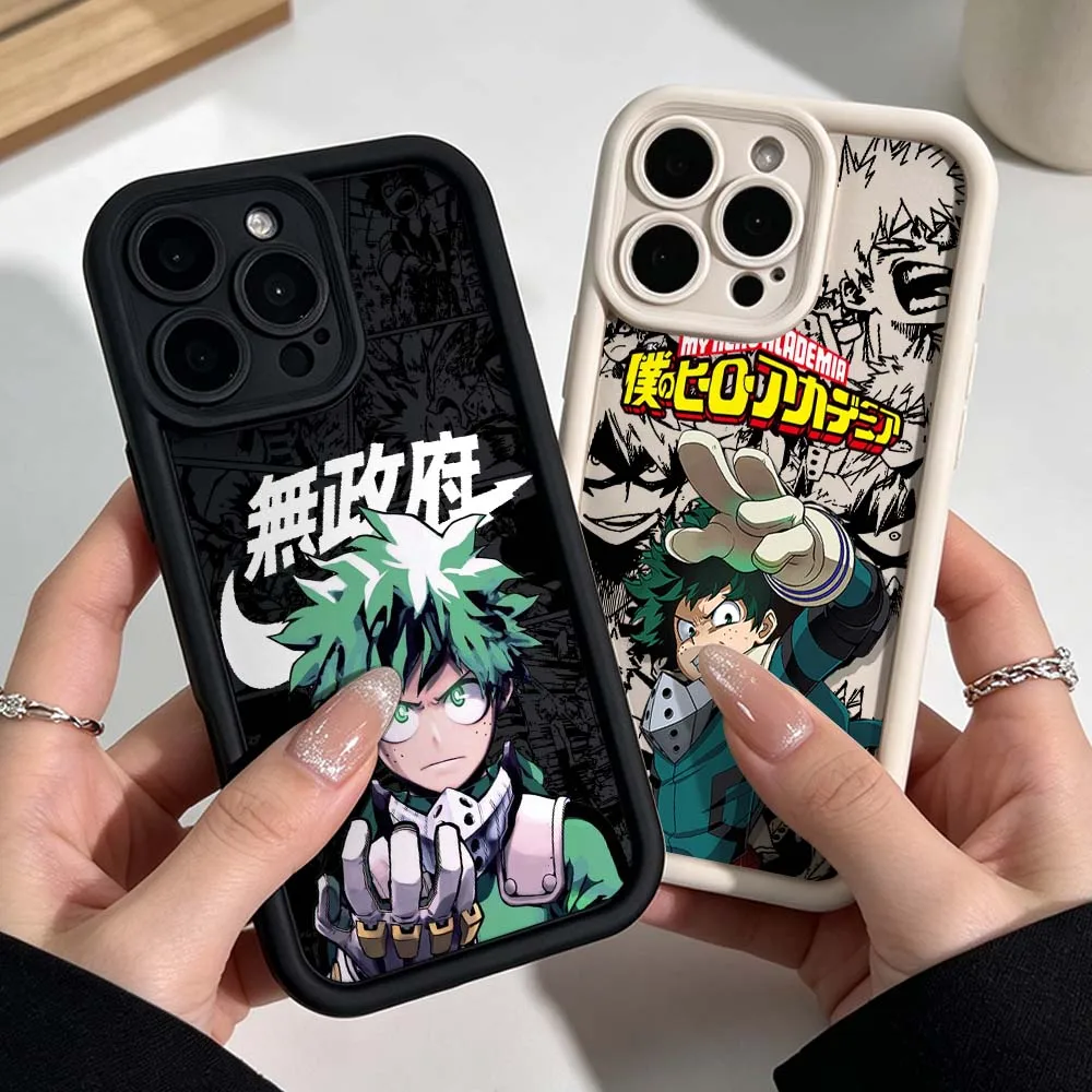 Coque de téléphone My Hero Academia pour Apple iPhone 17 16 15 14 13 12 11 Mini Plus Pro Max, en silicone motif échelle