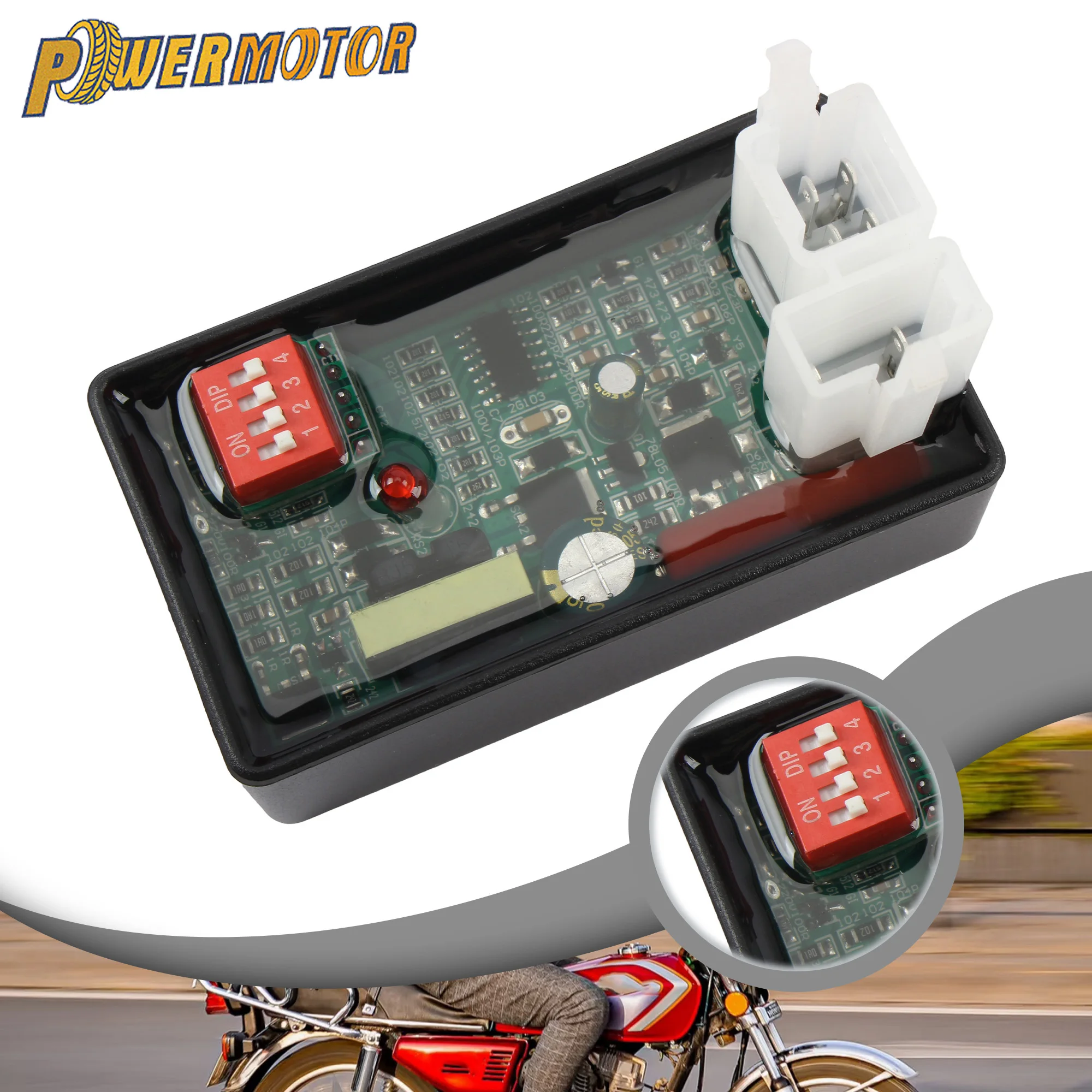 

4 5 6 Pin Motorcycle AC DC CDI Box with DIP Switch CG GY6 DY 110 For WAVE100 Racing YX140 CD100 BAOTIAN ATV100CC LX100 Modified