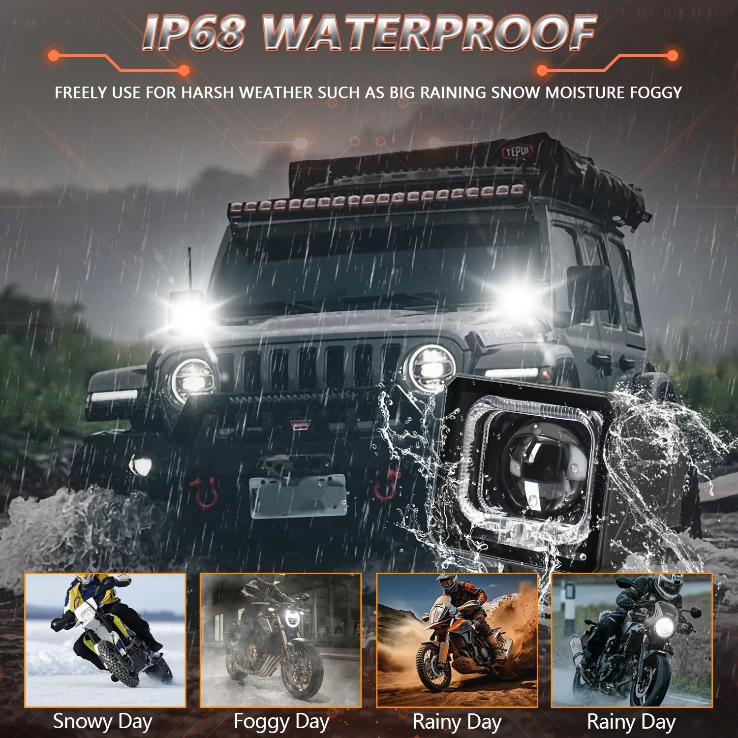 

2PCS 12V 24V Led Light Bar 240W Work Light Square Spotlight For Jeep Truck Offroad Car Motorcycle Tractor SUV ATV LED Headlights