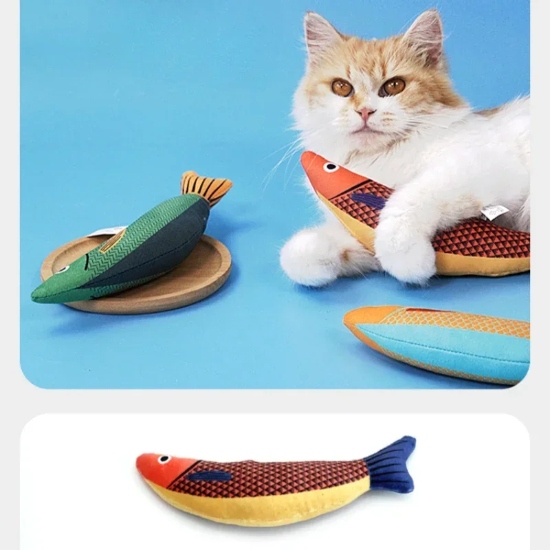 Catnip Cat Toy 3D Simulation Fish Kitten Playing Game Toys Pillowfish Interactive Sounding Cat Chew Bite Plush Toys Cat Supplies