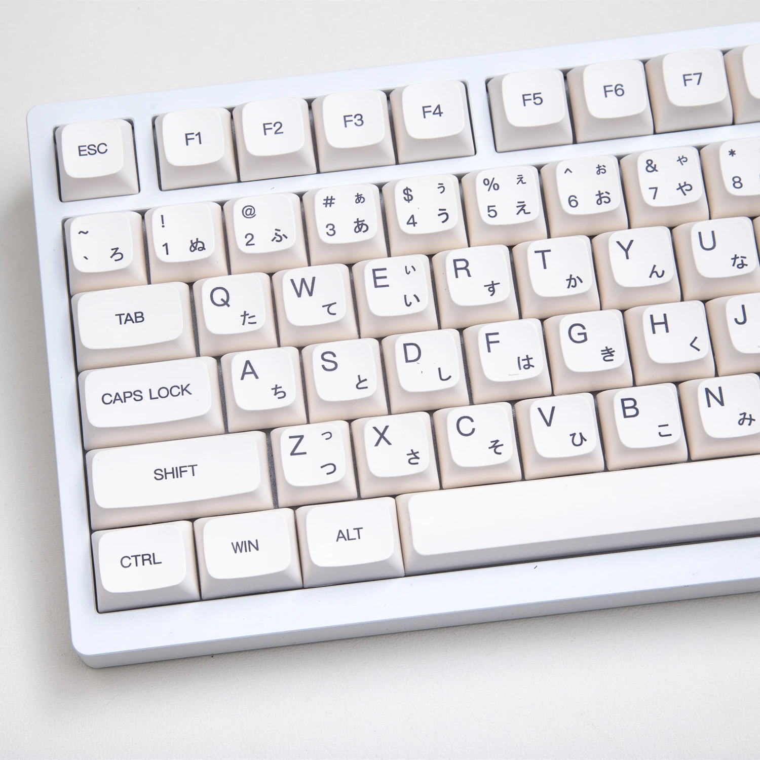 1 Set Minimalist White Japanese Keycaps 120 Key XDA profile PBT Keycap DYE-SUB For MX Switches Mechanical Keyboard IK75 Poker