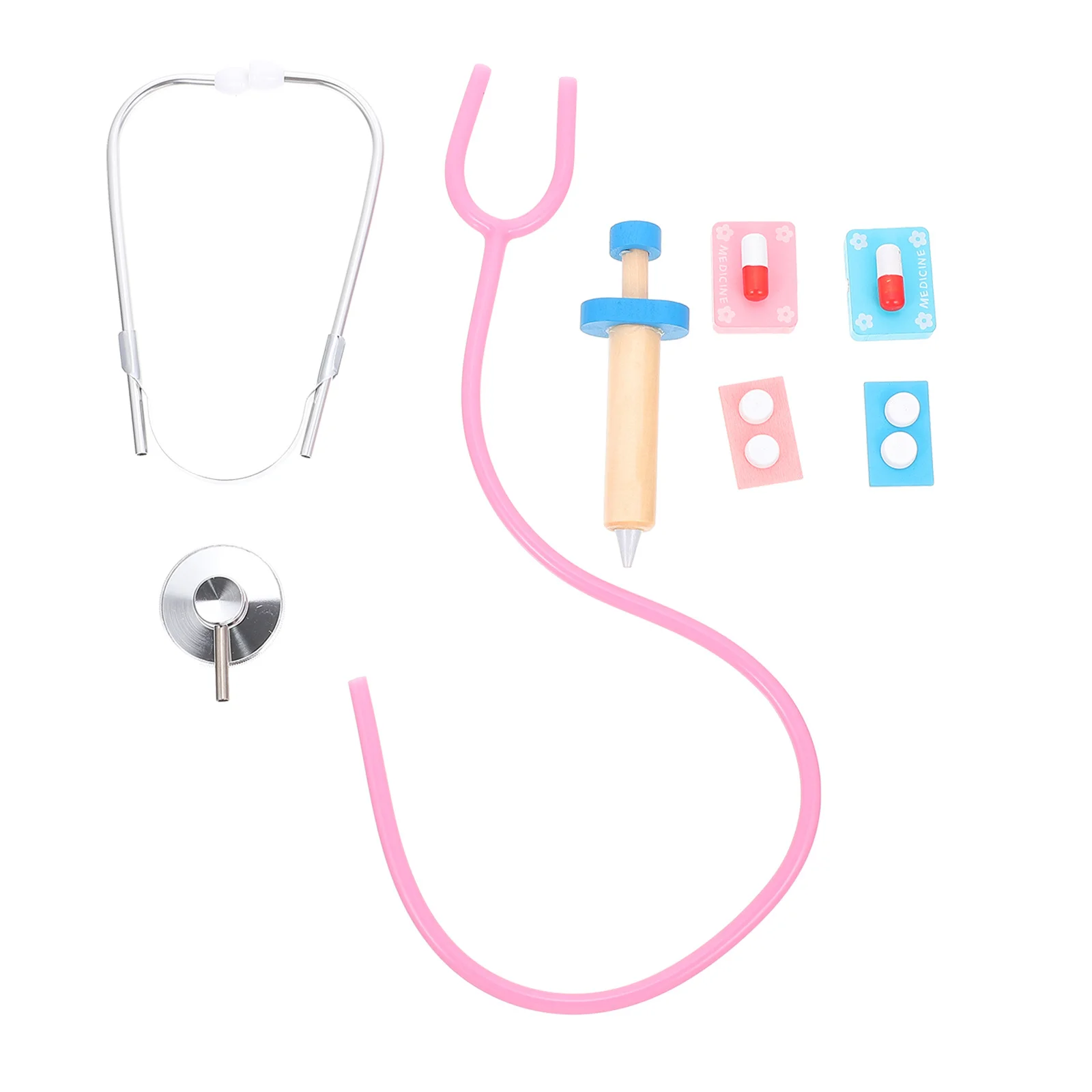 1Set Doctor Kit for Children Pretend Play Medical Role Simulation Educational Stethoscope Syringe Hospital Interactive Set