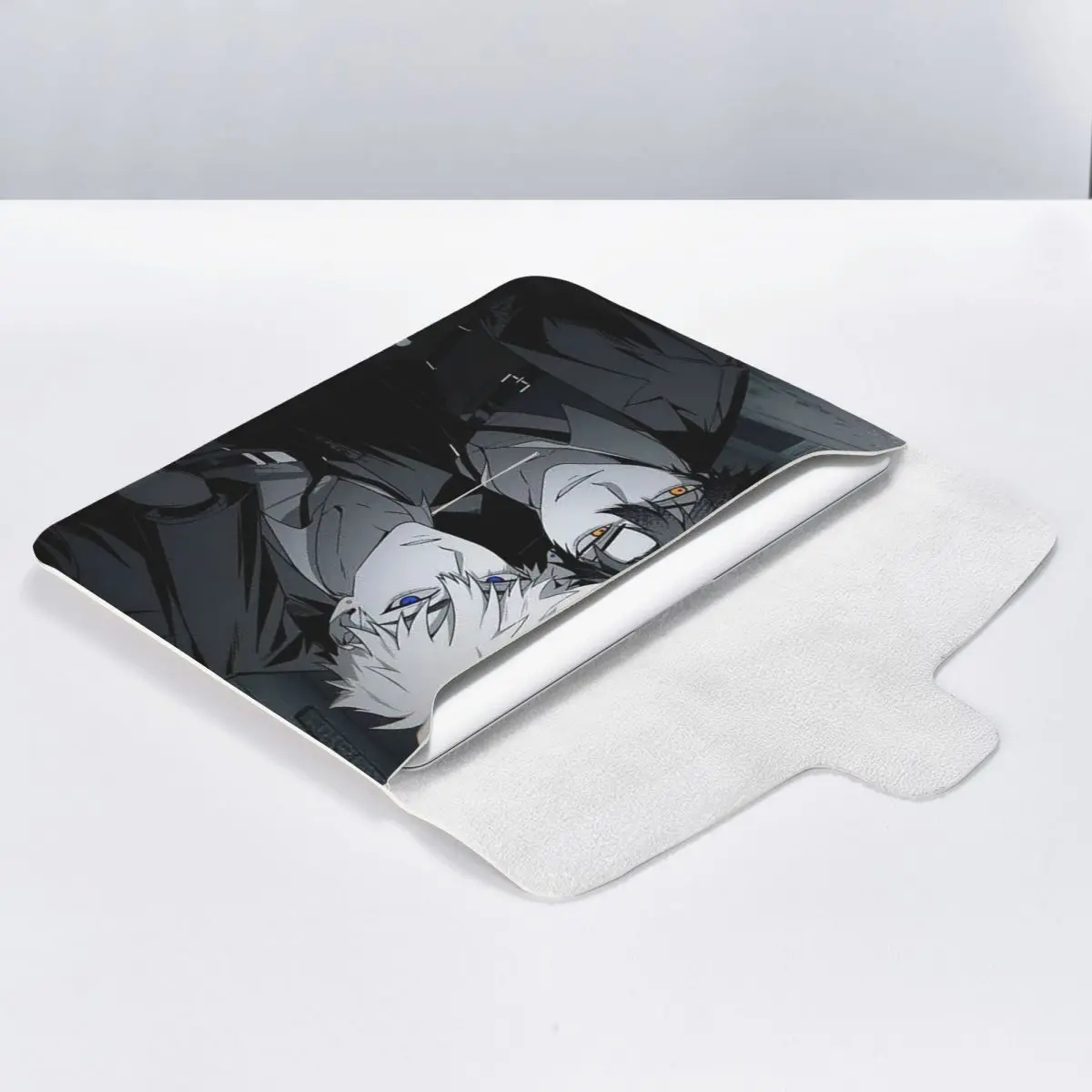 Link Click Anime PU Leather Horizontal Laptop Sleeve Shockproof Soft Lining Notebook Case 13 Inch