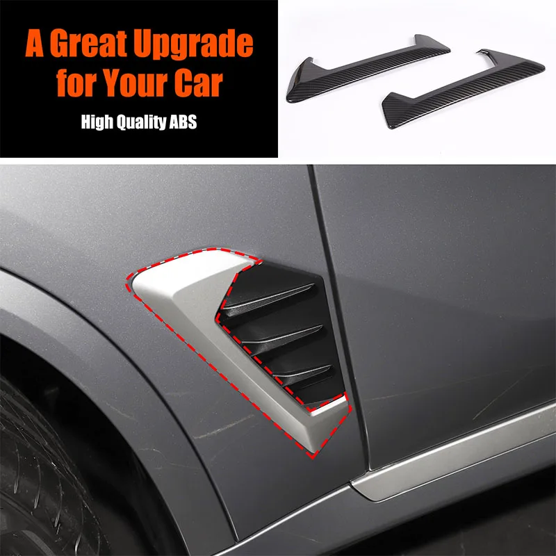 2Pcs Black/Carbon fiber Front Fender Air Vent Outlet Grille Trim for BMW X5 G05 2023+ Car Stickers ABS Cover Styling Accessories