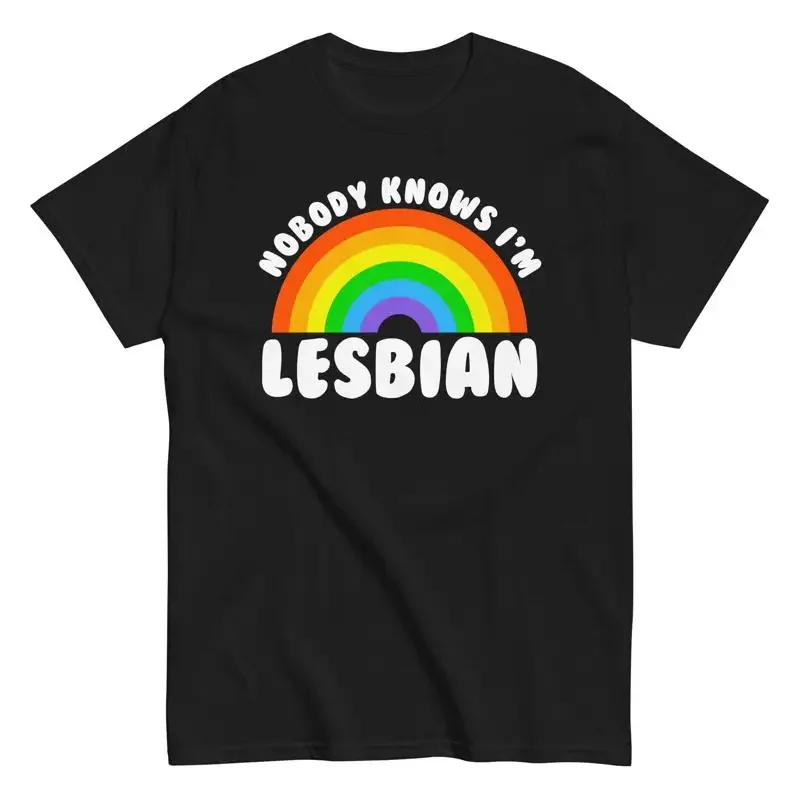 Rainbow Pride LGBTQ Community Nobody Knows I'm Lesbian T Shirt