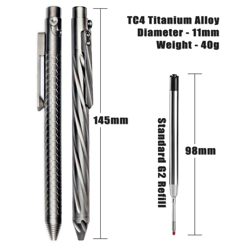 Bolt Action Titanium Alloy ปากกายุทธวิธีธุรกิจปากกาลายเซ็นเครื่องเขียนนักเรียนฉุกเฉิน Glass Breaker อุปกรณ์ป้องกันตัวเอง