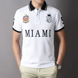 Polo blanco de manga corta para hombre, Camisa de algodón de la ciudad de Miami de EE. UU., gran oferta, ropa europea de Athleisure, talla grande 7xl, nuevo
