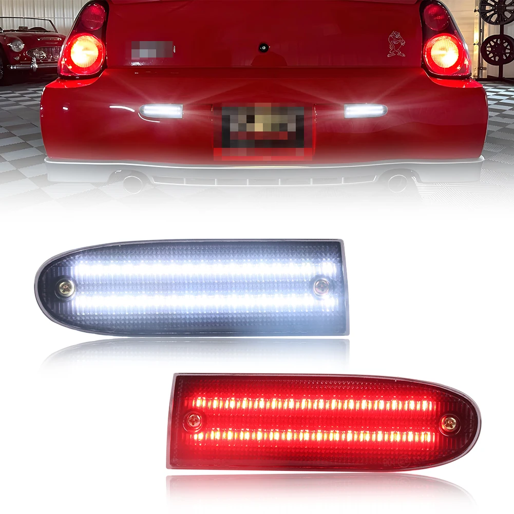 

2Pcs Rear Bumper Reflector Light Tail Light Backup Light Reverse Light W/LED For 2000-2009 Chevrolet Monte Carlo/Pontiac G5