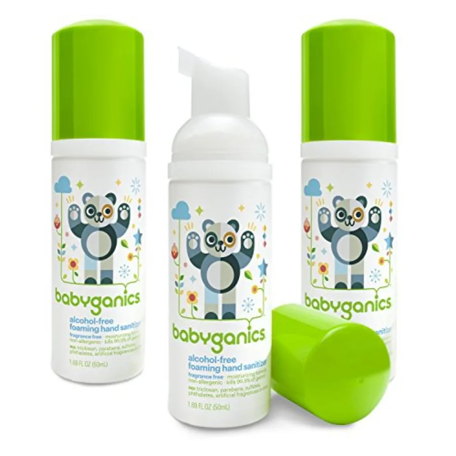 

Babyganics Безалкогольный пенящийся дезинфицирующий гель для рук без отдушек, дорожный флакон с дозатором, 50 мл - 1.69 жидких унций, упаковка из 3 штук