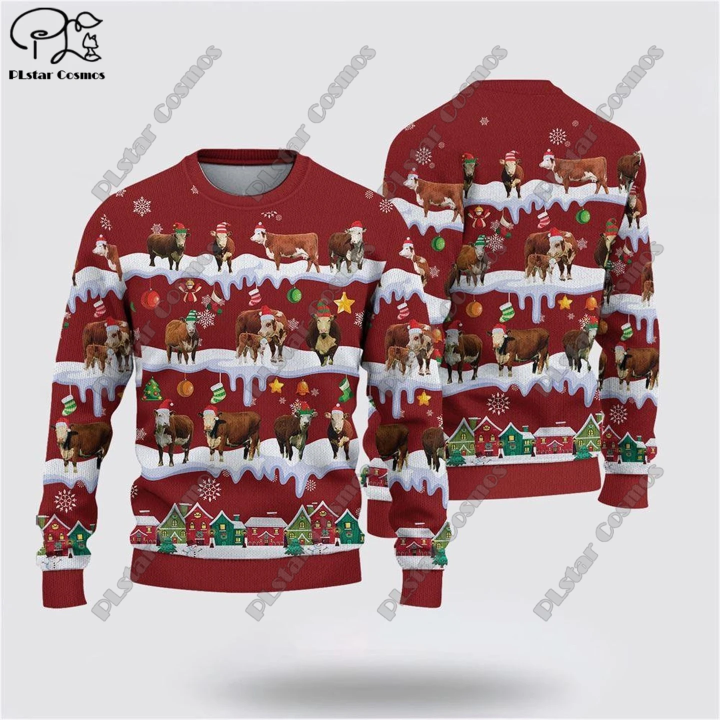 New 3D Printed Animal Custom Series Cute Christmas Pattern brutto maglione Street Casual Winter felpa S-1