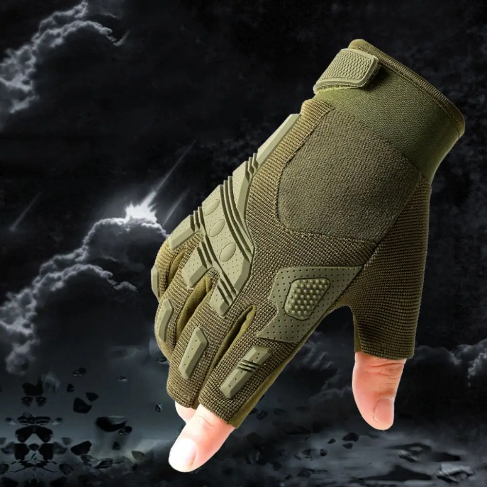 

Three Fingers Motorcycle Gloves Wear-Resistant Anti-Slip Racing Finger Mittens Goatskin Leather Fingerless
