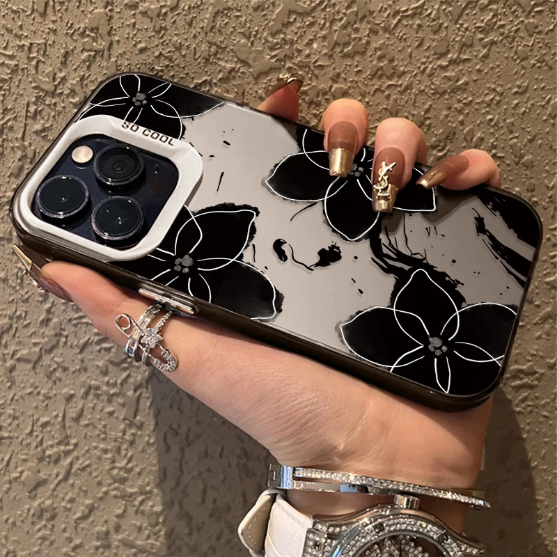 خمر الأسود الأزهار قضية الهاتف لسامسونج غالاكسي S23 S24 S25 S22 الترا S21 زائد FE A56 A36 A26 5G A16 A06 4G نوت 20 غطاء