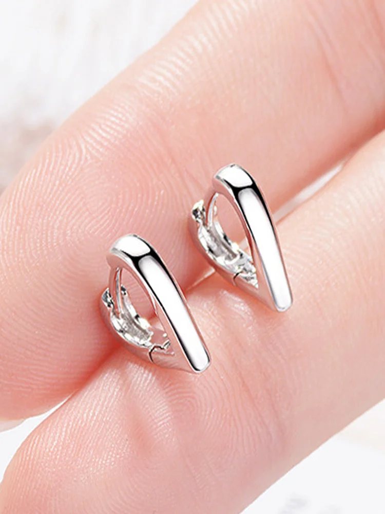 Luxury Stud Earrings Crystal Heart Star Round Ear Rings Earring Women Female Black Piercing Stamp 925 Sterling Silver