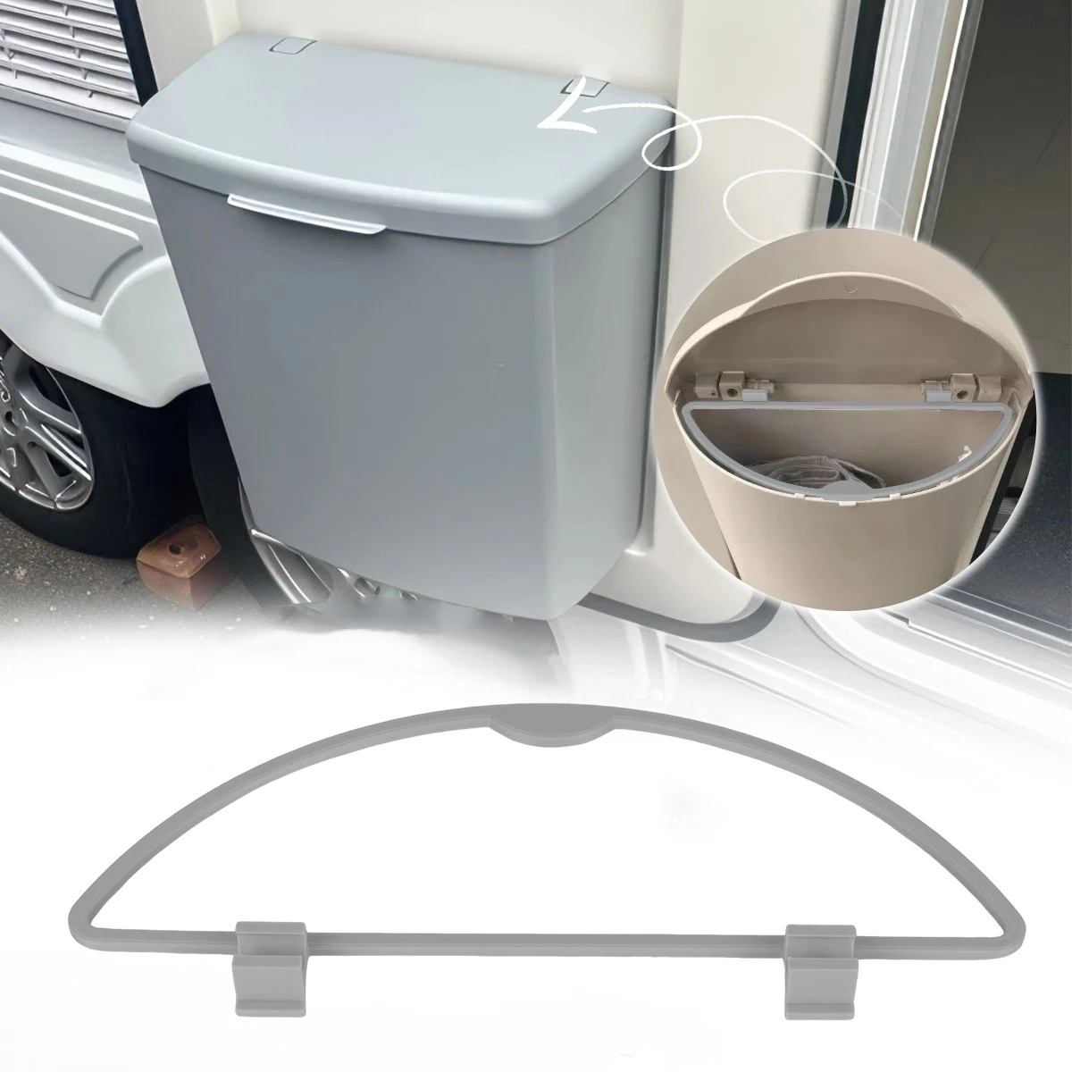 

1pcs Caravan Trash Can Buckle For Hartal Bin Trash Old Style Improved Strength Replacement D Ring Bag Hanger Motorhome Accessory