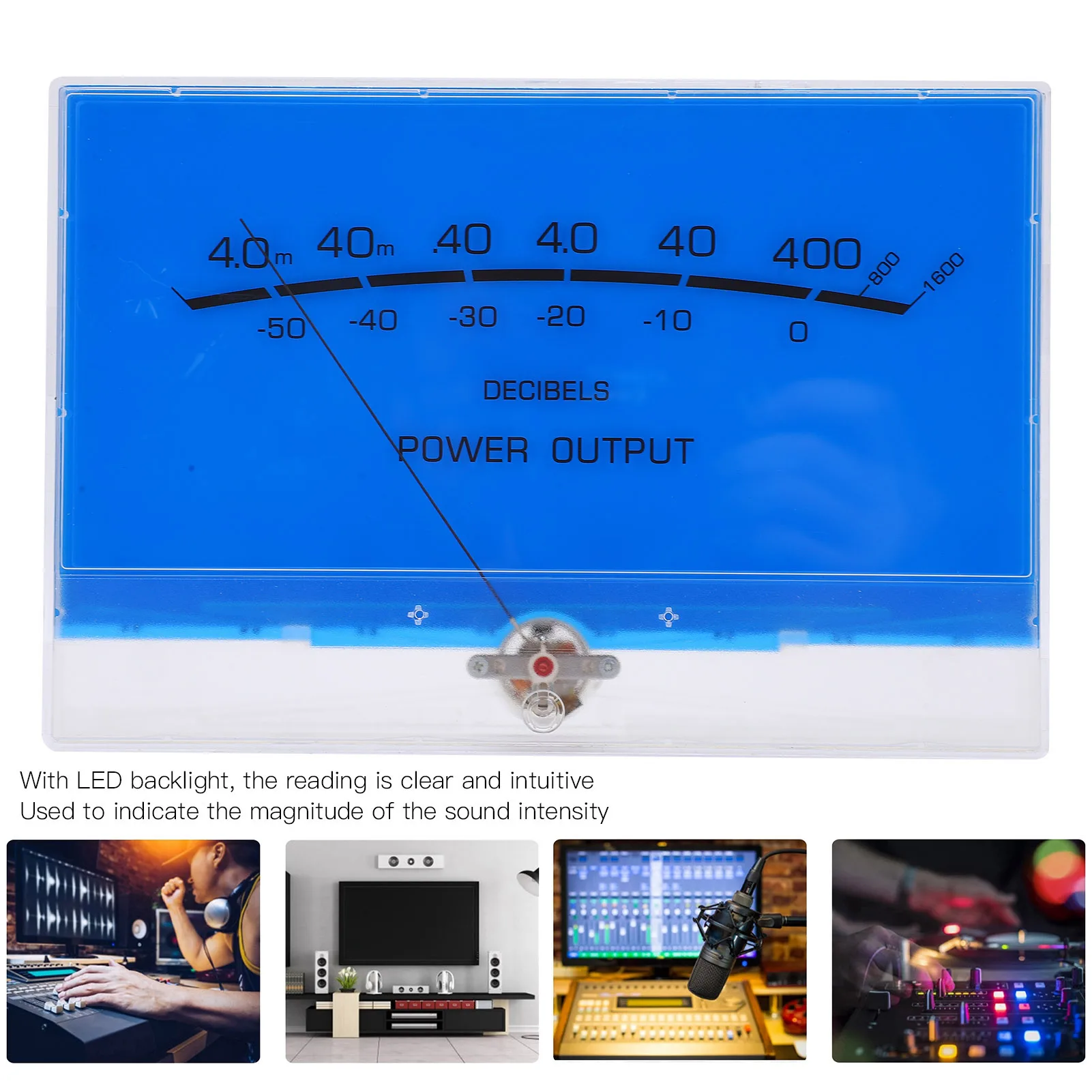 P‑200 VU Meter Header with LED Backlight Power Amplifier Sound Audio Level Power Tester VU Audio Meter