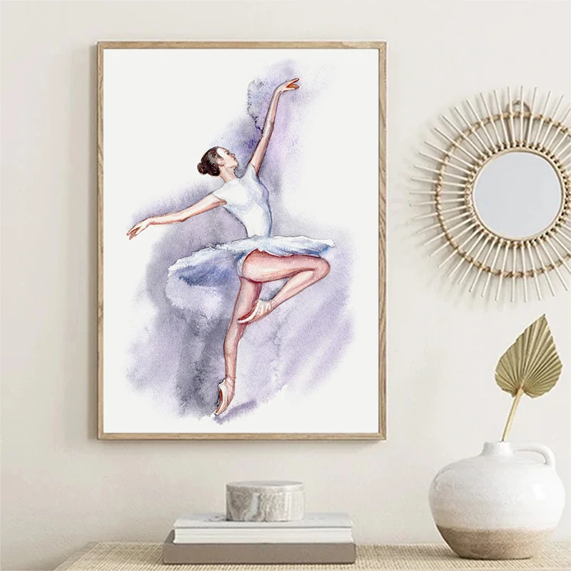 راقصة الباليه الملونة الرصاص اللوحة قماش المشارك الأبيض سوان صور فنية للجدران لغرفة المعيشة غرفة نوم ديكور المنزل الحديث هدية
